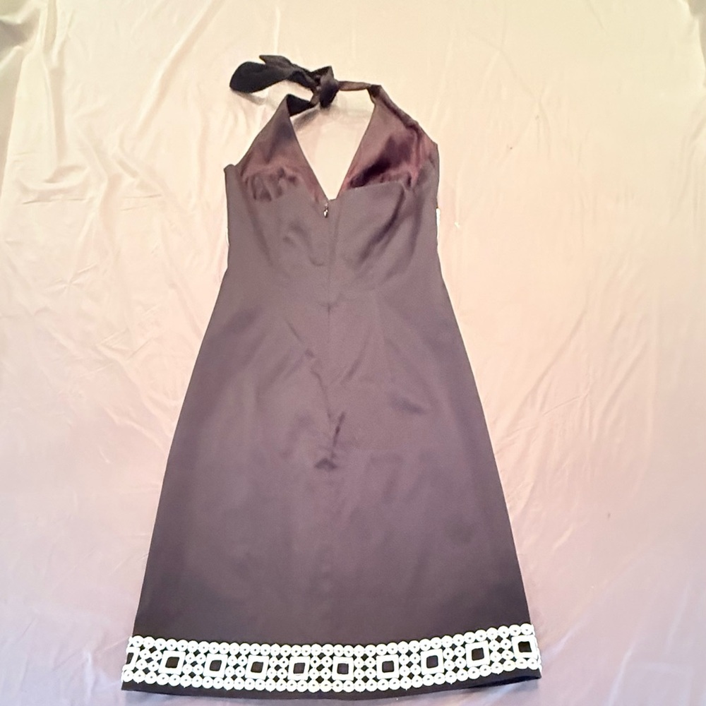 Trina Turk Black/White halter Dress with cutouts size 2/XS - Picture 5 of 11